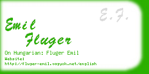 emil fluger business card